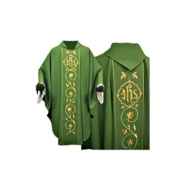 Chasuble gothique, tissu extensible, vert (60)