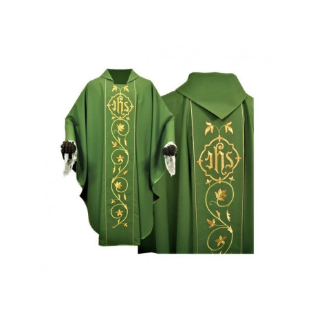 Chasuble gothique, tissu extensible, vert (60)