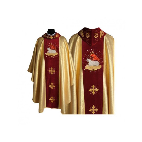Chasuble de Pâques brodée - Motif de l'Agneau de Dieu (1)
