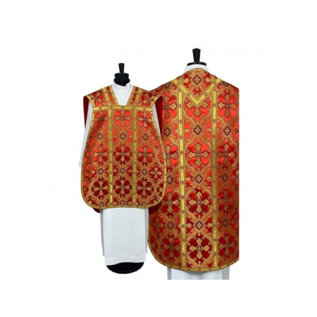 Chasuble romaine rouge - tissu de soie (24)
