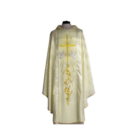 Chasuble de mariage - couleur rosette crème