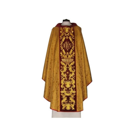 Chasuble brodée, jacquard - ceinture en velours (7)