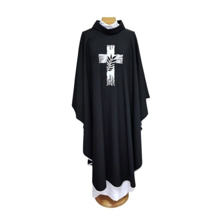 Chasuble brodée - funérailles noir (23)