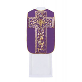 Chasuble romaine brodée IHS - couleurs liturgiques (40)