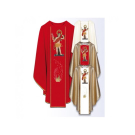 Chasuble avec image brodée - Saint Sébastien
