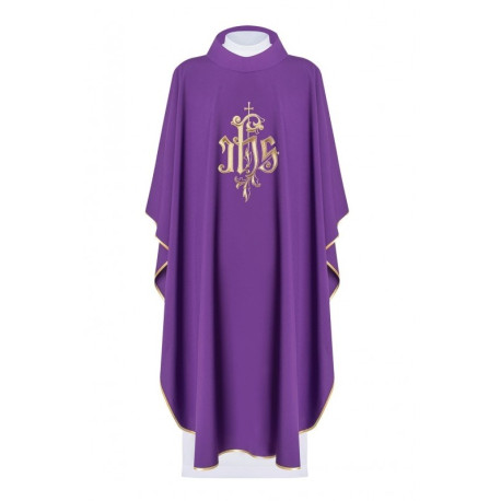 Chasuble brodée avec IHS - couleurs liturgiques (41)