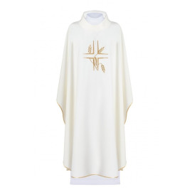 Chasuble brodée avec croix + oreilles - couleurs liturgiques (42)