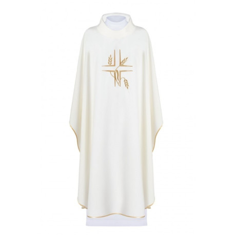 Chasuble brodée avec croix + oreilles - couleurs liturgiques (42)