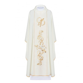 Chasuble de mariage brodée - écru