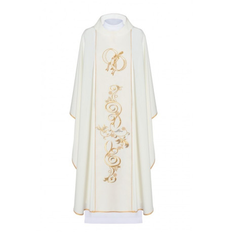 Chasuble de mariage brodée - écru
