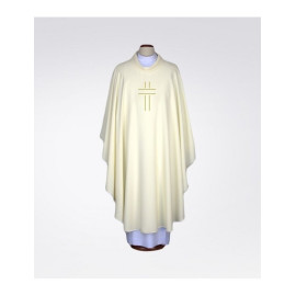 Chasuble brodée écru - Croix (69)