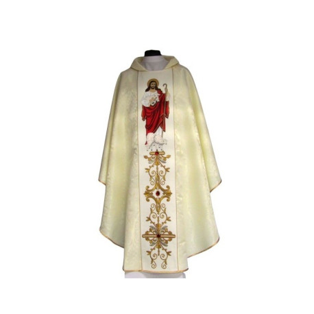 Chasuble brodée du Bon Pasteur, rosette