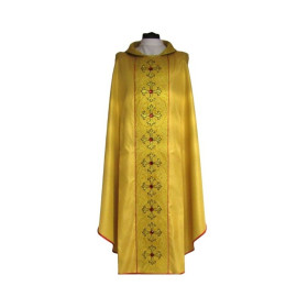 Chasuble en or avec belle ceinture brodée + pierres (3)