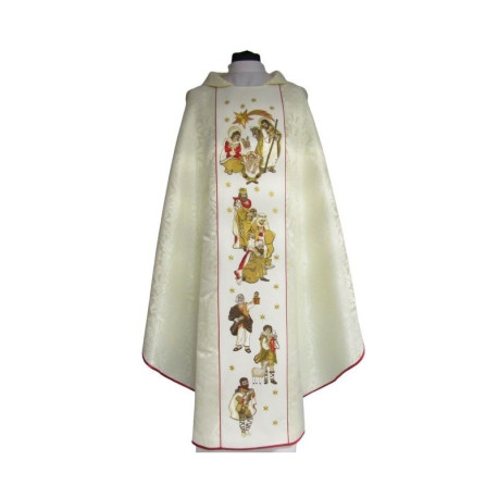 Chasuble de Noël rosette écrue - Sainte Famille (5)