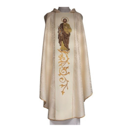 Chasuble brodée à l'effigie de saint Joseph - rosette (6)