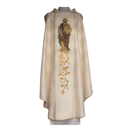 Chasuble brodée à l'effigie de saint Joseph - rosette (6)