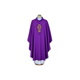 Chasuble brodée violet - croix (10)