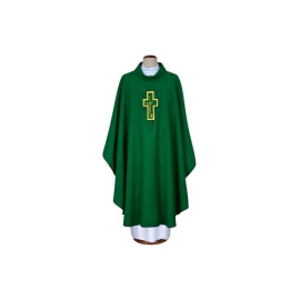 Chasuble brodée verte - croix (10)