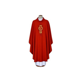 Chasuble brodée rouge - croix (10)