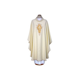 Chasuble brodée écru - croix (10)
