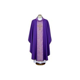 Chasuble brodée violet - pierres décoratives (11)