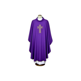 Chasuble brodée violet - croix (15)