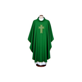 Chasuble brodée verte - croix (15)
