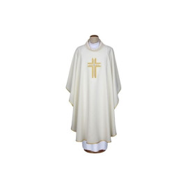 Chasuble brodée écru - croix (15)