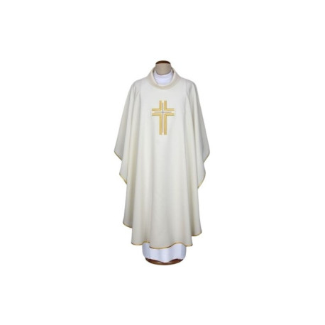 Chasuble brodée écru - croix (15)
