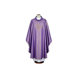 Chasuble violette brodée - croix (18)