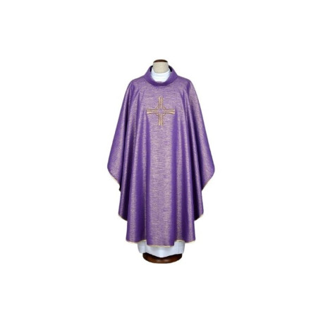 Chasuble violette brodée - croix (18)