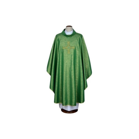 Chasuble verte brodée - croix (18)