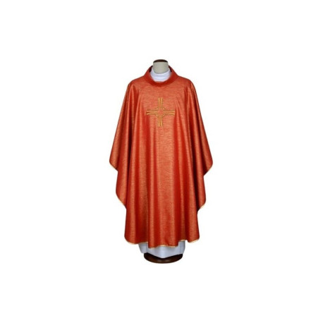 Chasuble brodée rouge - croix (18)