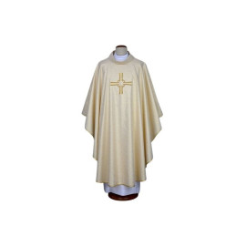 Chasuble écru brodée - croix (18)