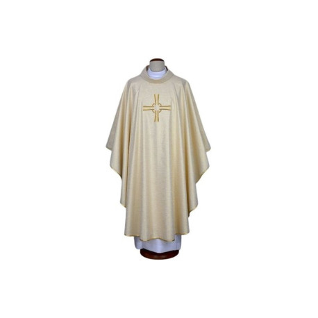 Chasuble écru brodée - croix (18)