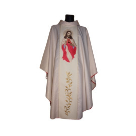 Chasuble brodée Sacré-Cœur de Jésus