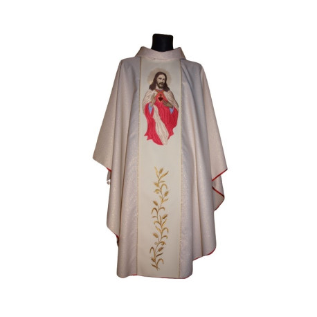 Chasuble brodée Sacré-Cœur de Jésus