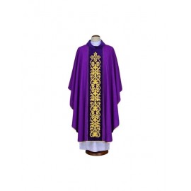 Chasuble violette brodée - croix, ornement (19)