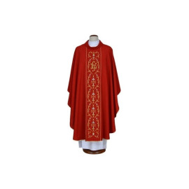 Chasuble rouge brodée - IHS (20)
