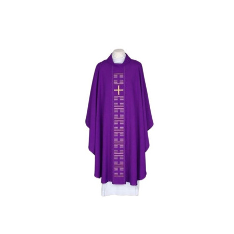 Chasuble brodée pourpre - Croix (24)