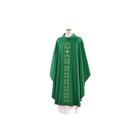 Chasuble verte brodée - Croix (24)