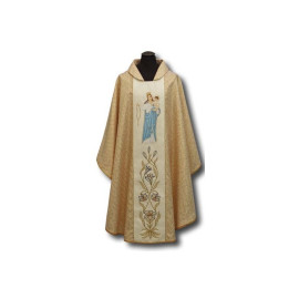 Chasuble brodée Notre-Dame du Rosaire
