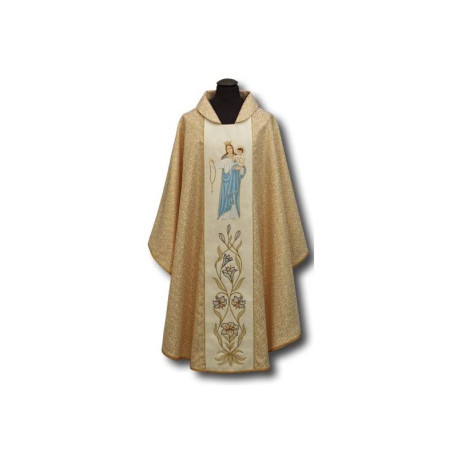 Chasuble brodée Notre-Dame du Rosaire
