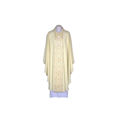 Chasuble écrue brodée - ceinture tissée (25)