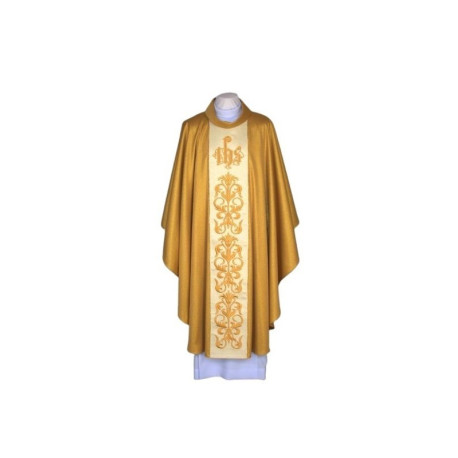 Chasuble brodée en or - IHS (26)