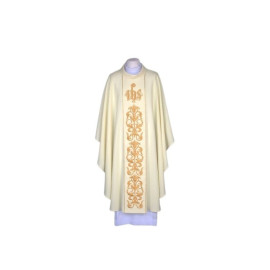 Chasuble brodée écrue - IHS (26)