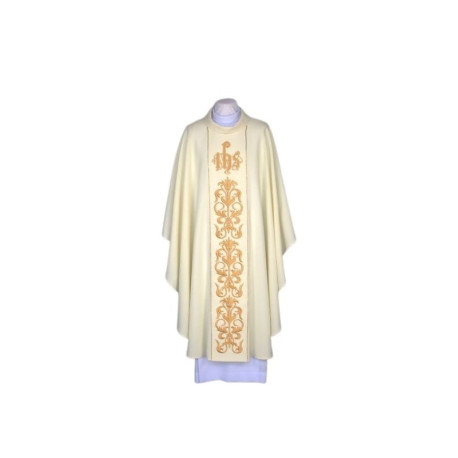 Chasuble brodée écrue - IHS (26)
