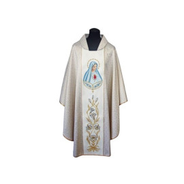 Chasuble avec l'image de la Vierge Marie - riche broderie