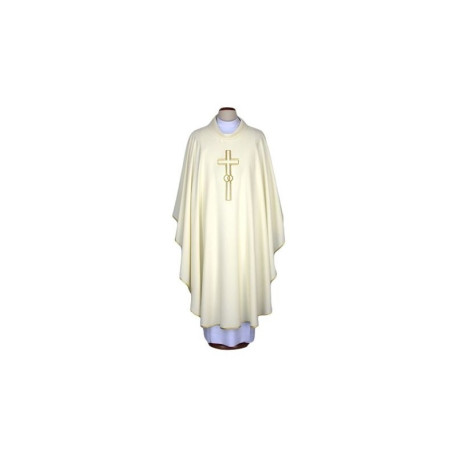 Chasuble brodée symbole du sacrement du mariage - couleur écru