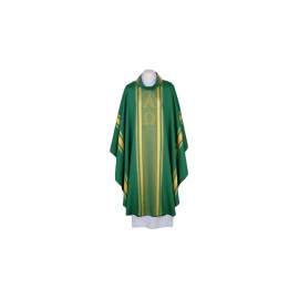 Chasuble brodée verte, bordée d'or (45)